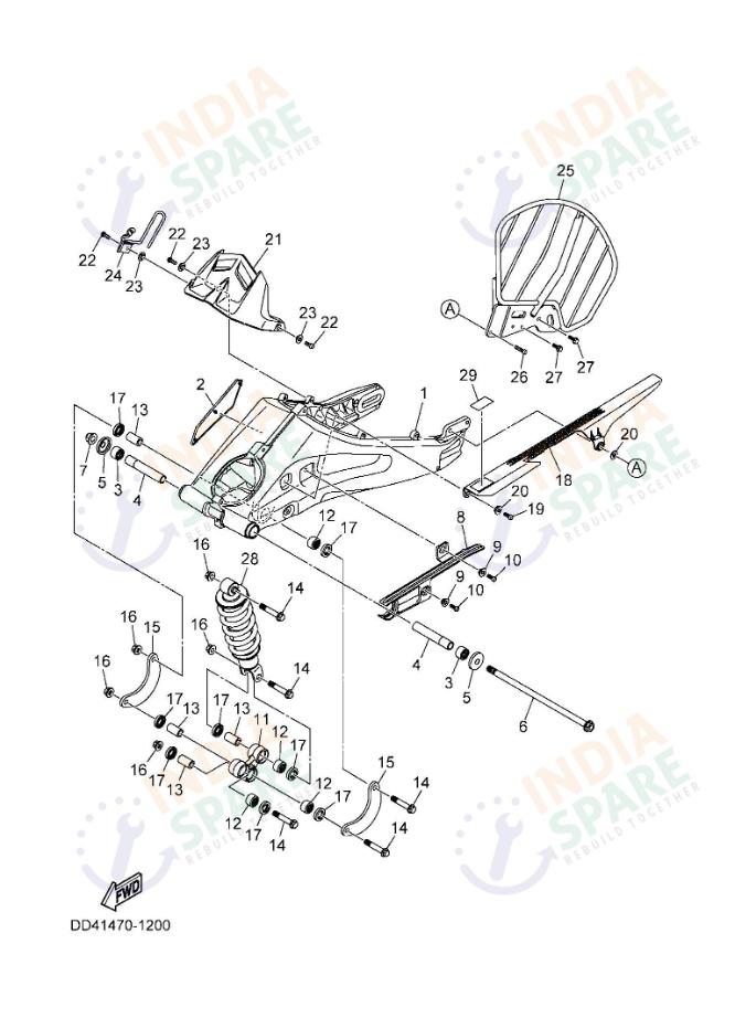 YAMAHA DD41 XSR Series REAR ARM & SUSPENSION